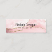 Roze Blush Agate met Gold Ribbon Elegant Mini Visitekaartje (Voorkant)