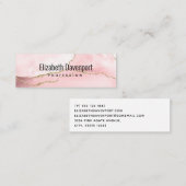 Roze Blush Agate met Gold Ribbon Elegant Mini Visitekaartje (Voorkant / Achterkant)