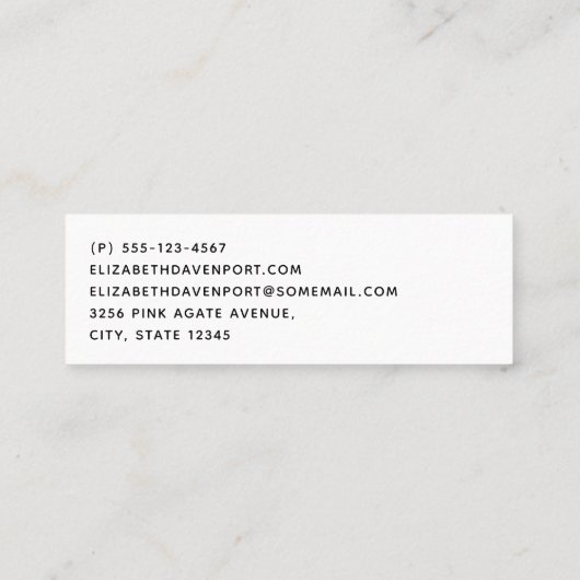 Roze Blush Agate met Gold Ribbon Elegant Mini Visitekaartje (Achterkant)