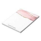Roze Blush Agate met Gold Ribbon Elegant Notitieblok (Linkerzijde)