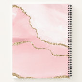 Roze Blush Agate met Gold Ribbon Elegant Notitieboek (Achterkant)