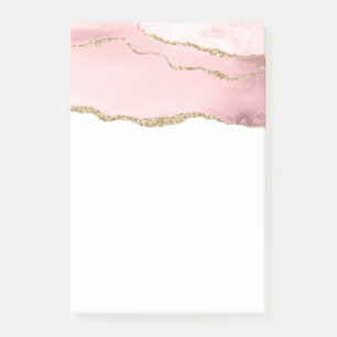 Roze Blush Agate met Gold Ribbon Elegant Post-it® Notes