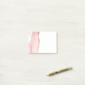 Roze Blush Agate met Gold Ribbon Elegant Post-it® Notes (Op bureau)