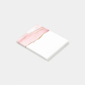 Roze Blush Agate met Gold Ribbon Elegant Post-it® Notes (Schuin)