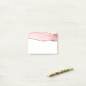 Roze Blush Agate met Gold Ribbon Elegant Post-it® Notes (Op bureau)