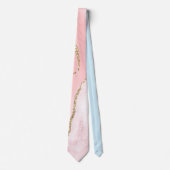 Roze Blush Agate met Gold Ribbon Elegant Stropdas (Voorkant)