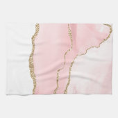 Roze Blush Agate met Gold Ribbon Elegant Theedoek (Horizontaal)