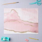 Roze Blush Agate met Gold Ribbon Elegant Tissuepapier (Craft)