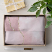Roze Blush Agate met Gold Ribbon Elegant Tissuepapier (Geschenk)