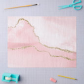 Roze Blush Agate met Gold Ribbon Elegant Tissuepapier (Craft)