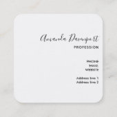 Roze Blush Agate met Gold Ribbon Elegant Vierkante Visitekaartje (Achterkant)