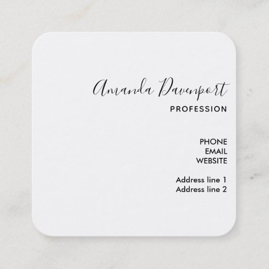 Roze Blush Agate met Gold Ribbon Elegant Vierkante Visitekaartje (Achterkant)