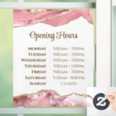 Roze blush Agate openingstijden venster Cling Raamsticker (Huis)