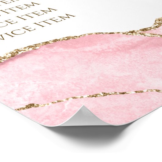 Roze Blush Agate Price List Poster (Hoek)