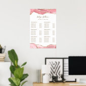 Roze Blush Agate Price List Poster (Thuiskantoor)