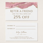 Roze blush Agate Reference Kaart (Voorkant /achterkant)