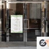 Roze Blush Agate Service Menu Raamsticker (Kantoordeur)