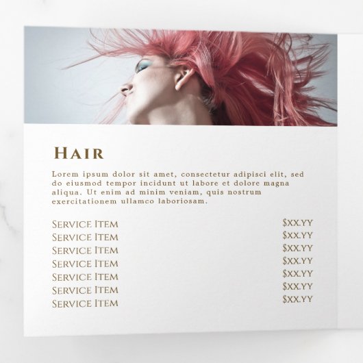 Roze Blush Agate Trifold Brochure Drieluik Kaart (Binnenzijde eerst)