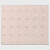 Roze Blush Baby Love Script Elegant Baby shower Cadeaupapier (Vlak)