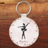 Roze Blush Ballet Dancer Ballerina Naam Prima Sleutelhanger (Voorkant)