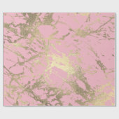 Roze Blush Ballet Foxier Gold Marble Shiny Glam Cadeaupapier (Vlak)