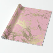 Roze Blush Ballet Foxier Gold Marble Shiny Glam Cadeaupapier (Uitgerold)
