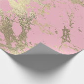 Roze Blush Ballet Foxier Gold Marble Shiny Glam Cadeaupapier (Hoek)