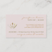 Roze Blush banketbakkerij voor gebak Visitekaartje (Achterkant)