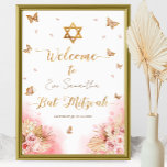 Roze Blush Bat Mitzvah Welkomstbord Schuimbord Poster<br><div class="desc">Roze Blush Bat Mitzvah Welkomstbord Schuimbord</div>