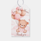 Roze Blush Beer Baby shower Hartelijk dank Cadeaulabel (Achterkant)