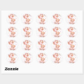 Roze Blush Beer Baby shower Hartelijk dank Ronde Sticker (Vel)