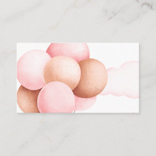 Roze Blush Beer Waterverf Luierkaartje Raffle Informatiekaartje (Achterkant)