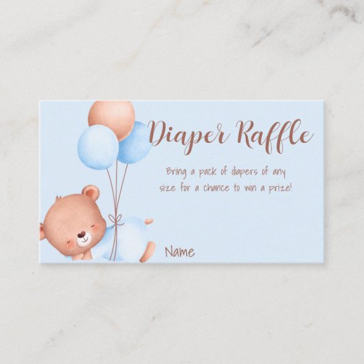 Roze Blush Beer Waterverf Luierrolkaartje En Informatiekaartje (Voorkant)