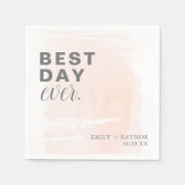 Roze Blush Best Day Elke bruiloft Servet (Voorkant)