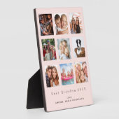 Roze 'Blush' Beste oma foto familie collage Fotoplaat (Zijkant)