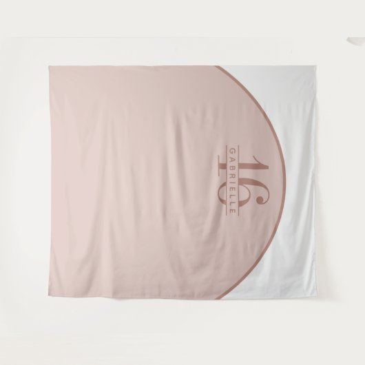 Roze Blush Birthday Custom Arch Backdrop Wandkleed (Voorkant (horizontaal))