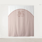 Roze Blush Birthday Custom Arch Backdrop Wandkleed (Voorkant)