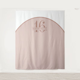Roze Blush Birthday Custom Arch Backdrop Wandkleed