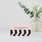 Roze Blush Black Psychologie Humane Mind Meditatie Visitekaartje (Staand voorkant)