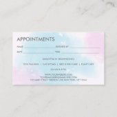 Roze Blush Blauwe Honden Katten Spa Groomer Afspra Visitekaartje (Achterkant)