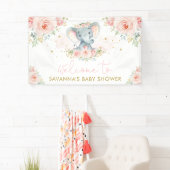 Roze Blush Bloed Lelephant Baby Girl Welkom Spandoek (Insitu)