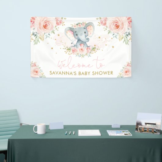 Roze Blush Bloed Lelephant Baby Girl Welkom Spandoek (Beurs)