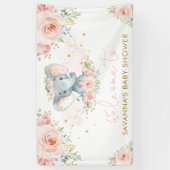 Roze Blush Bloed Lelephant Baby Girl Welkom Spandoek (Verticaal)