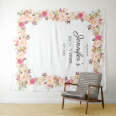 Roze Blush Bloeiende Bloemen Vrijgezellenfeest of  Wandkleed (In Situ (horizontaal))