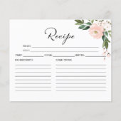 Roze Blush Bloem Bruiloft Borrel Recept Kaarten (Voorkant)