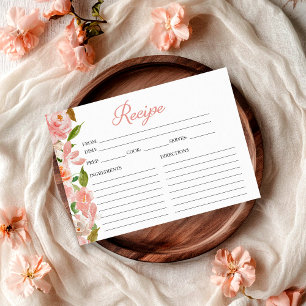 Roze Blush Bloem Bruiloft Borrel Receptkaart Kaart