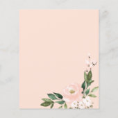 Roze Blush Bloem Budget Bruiloft Uitnodiging Infor (Achterkant)