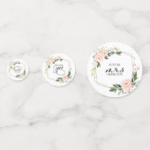 Roze Blush Bloem Goud Geometrisch Bruidsdiner Confetti (Voorkanten)