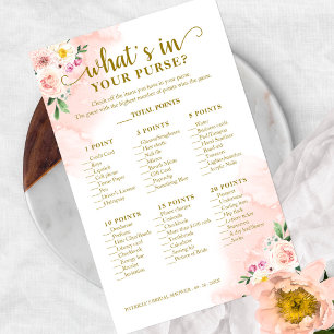 Roze Blush Bloem Goud Wat Zit Er In Je Tas Spel Flyer