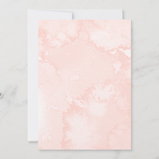 Roze Blush Bloem Gouden Bruiloftsmenu Kaart (Achterkant)